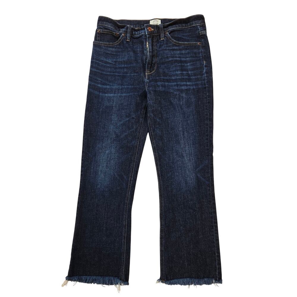 J. Crew Billir Crop Jeans Raw Hem Blue High Rise 29